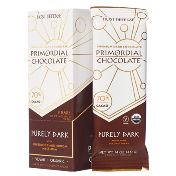 Host Defense - Primordial Chocolate, Purely Dark, 9 Bars
